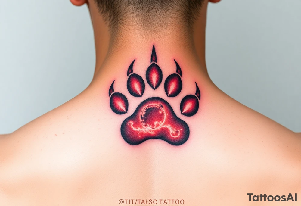Dog paw print nebula tattoo idea