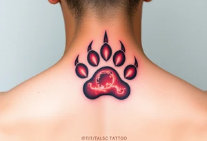Dog paw print nebula tattoo idea