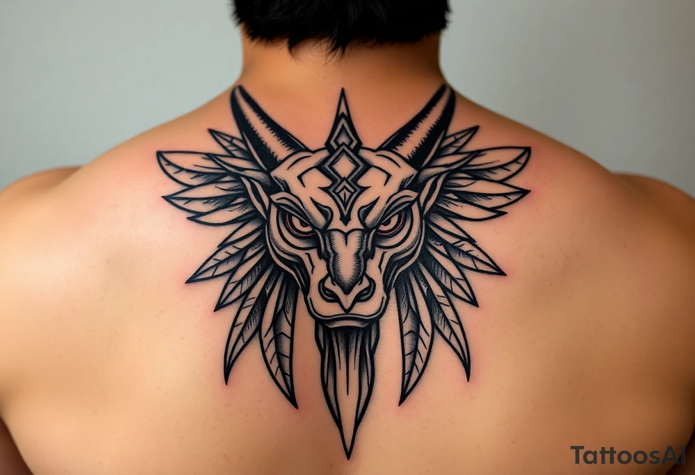 powerful majestic anubis face tattoo idea