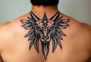 powerful majestic anubis face tattoo idea