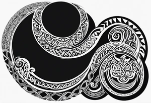 maori mixed with celtic band for around an arm, incorporating the word love tattoo idea