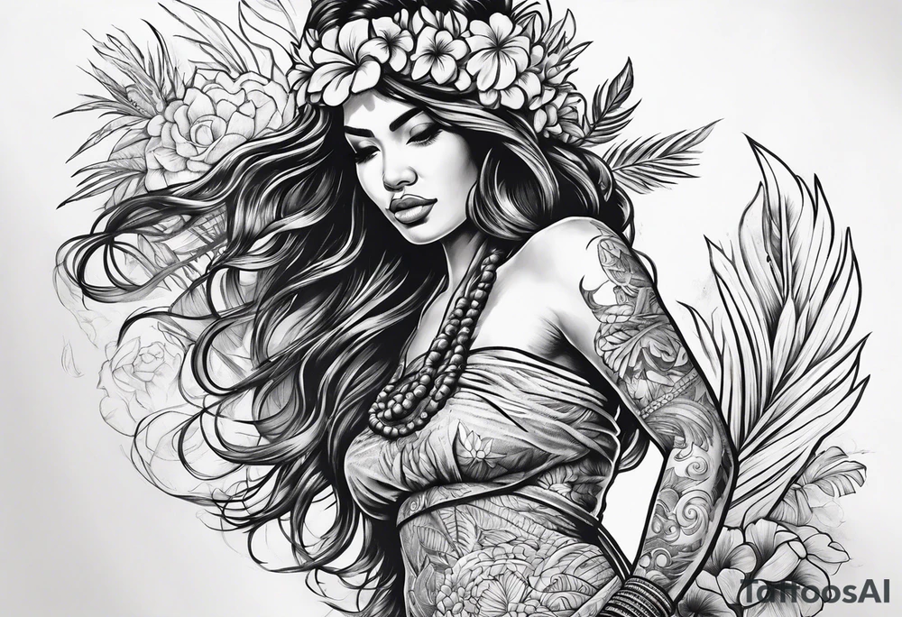 Hula Girl ascending death tattoo idea