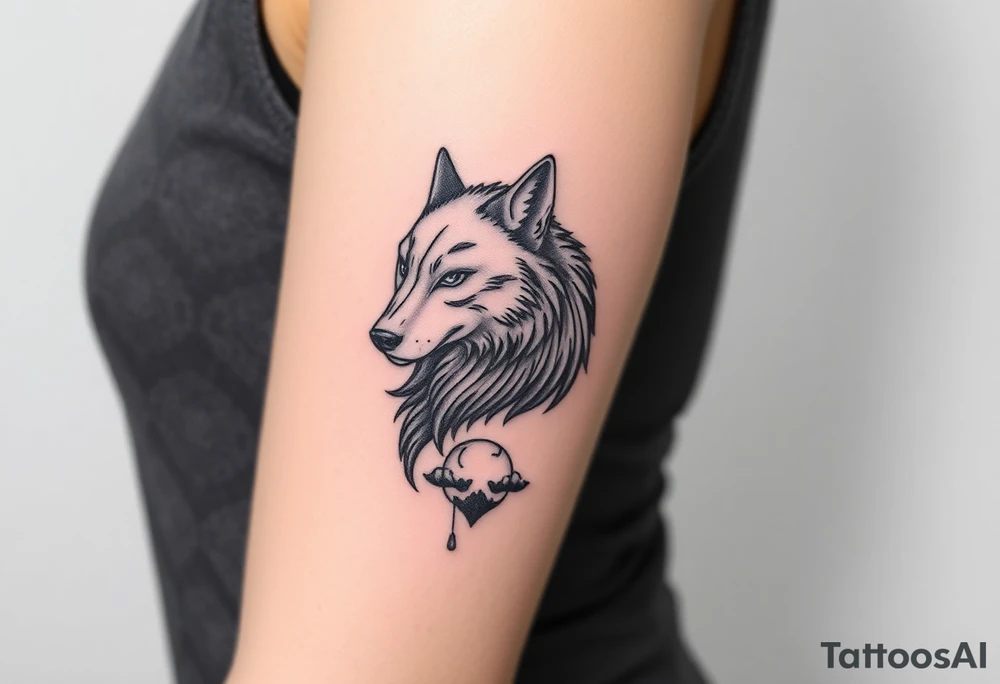 Wolf facing forward, Ghost of Tsushima below that tattoo idea