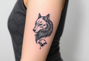 Wolf facing forward, Ghost of Tsushima below that tattoo idea