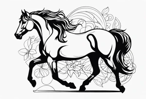 Simple horse chow with much notes in it tattoo idea