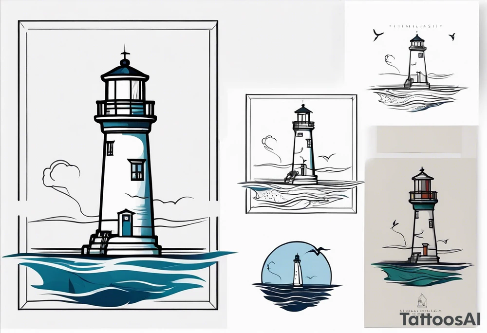 lighthouse draft style tattoo idea