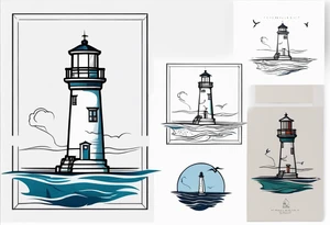 lighthouse draft style tattoo idea