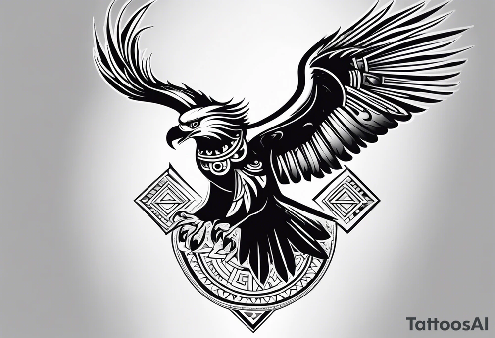 Half polynesian tribal tattoo and an angel in bicep, a phillippine eagle and lapu lapi tattoo idea