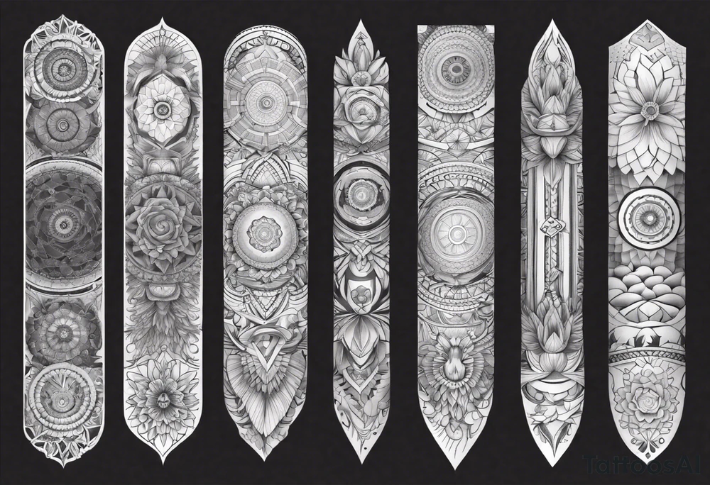 mandala full leg sleeve tattoo idea