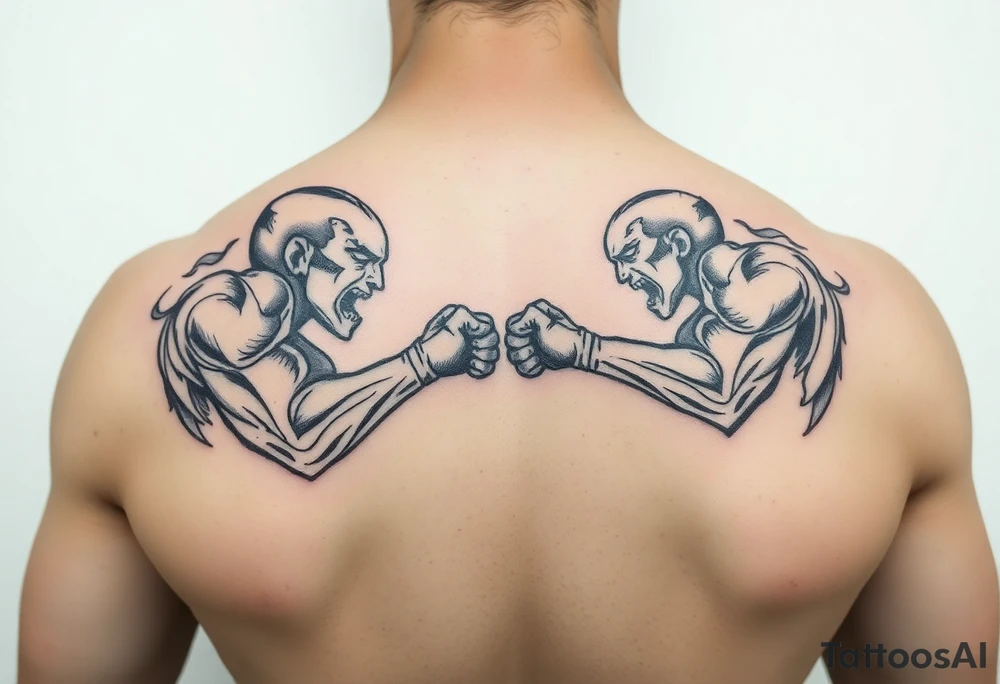 Love fighting tattoo idea