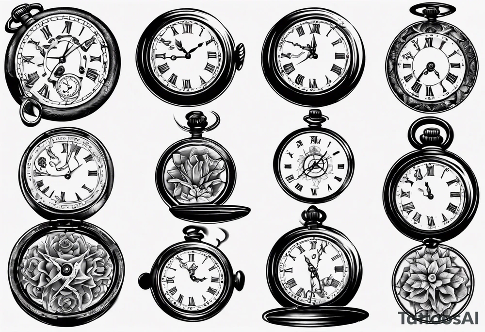 pocket watch tattoo idea