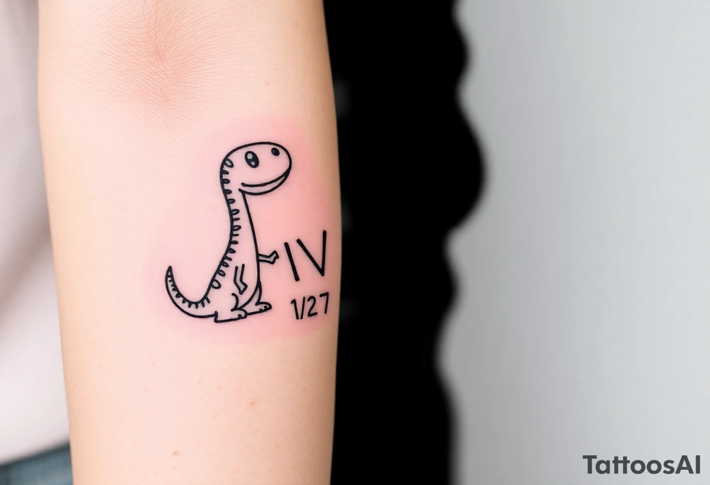 TRB IV 11/27/2024 with a dino next to it tattoo idea