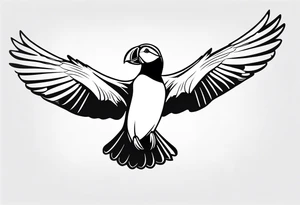 a flying puffin with black wings
 -  forarm Tattoo tattoo idea