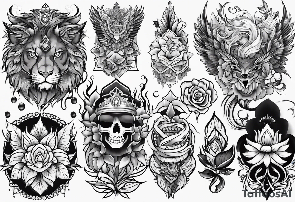 Flash sheet multiple designs tattoo idea
