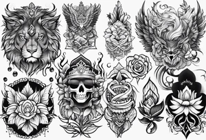 Flash sheet multiple designs tattoo idea
