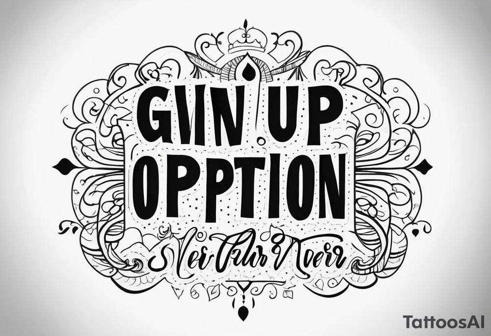 Giving up is never an option tattoo idea