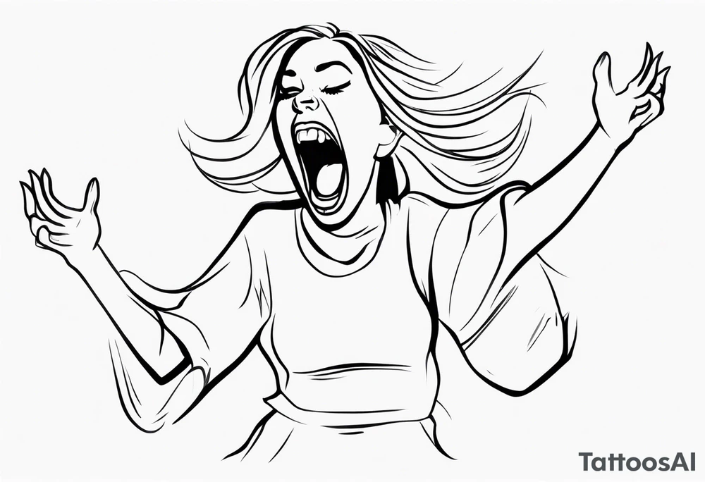 Ugly woman ugly dancing yelling "woop woop" tattoo idea