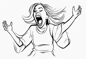 Ugly woman ugly dancing yelling "woop woop" tattoo idea