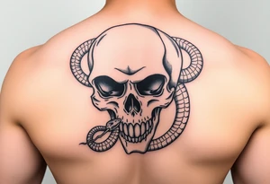 Skull with snake tattoo idea