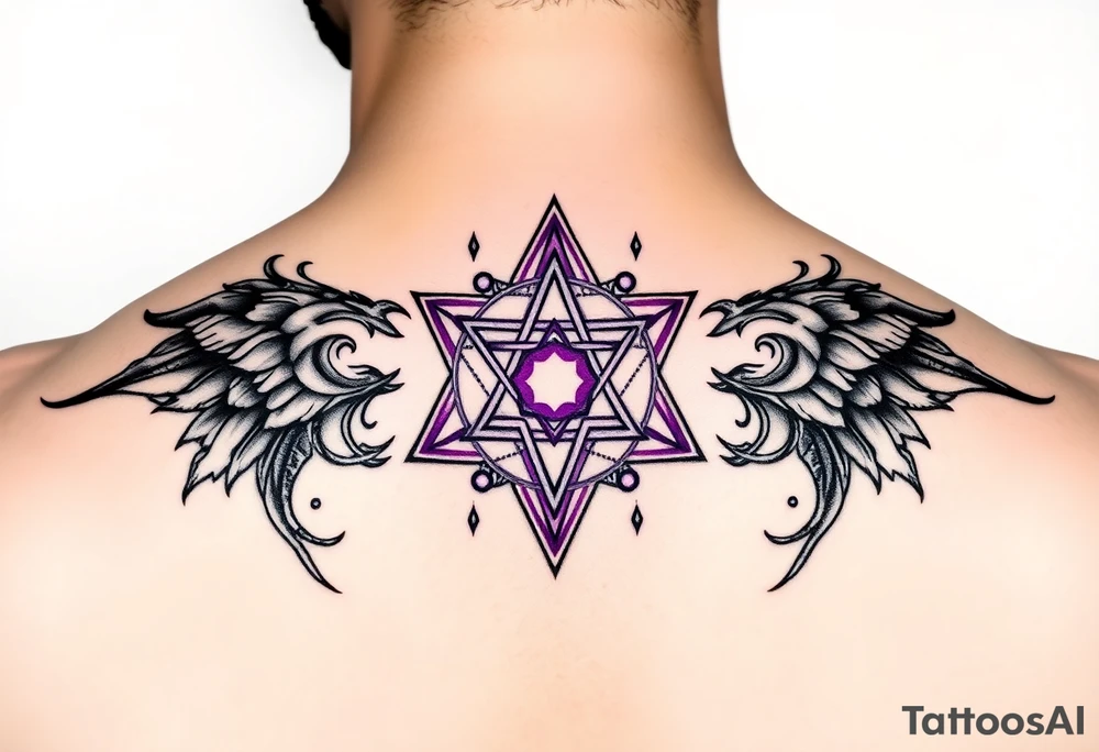 3D merkaba symbol colored light purple 
More options tattoo idea