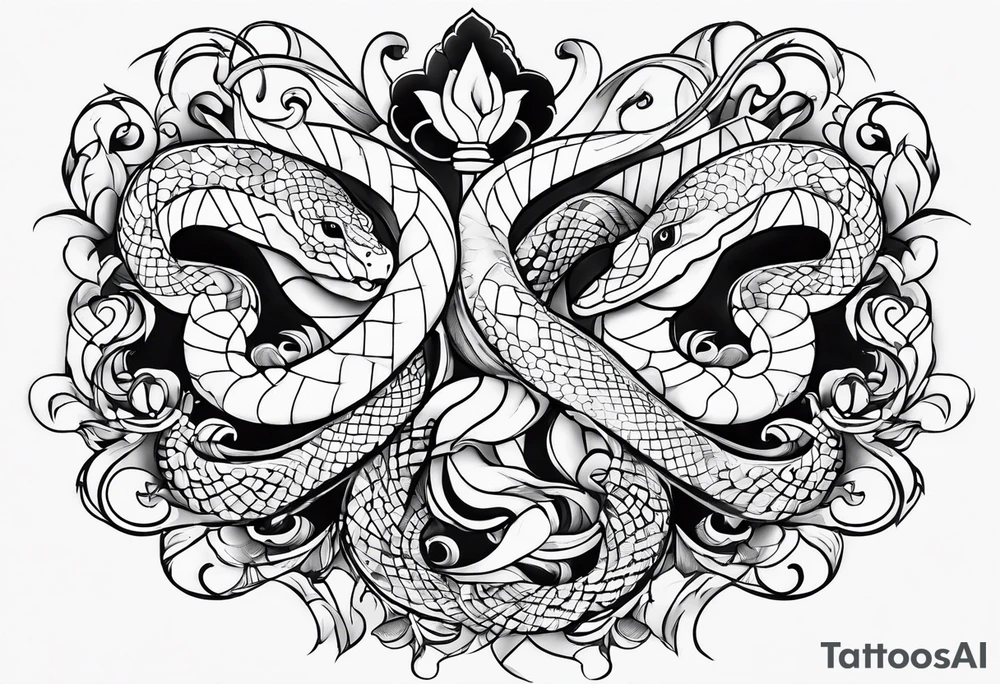 Snakes and doves tattoo idea