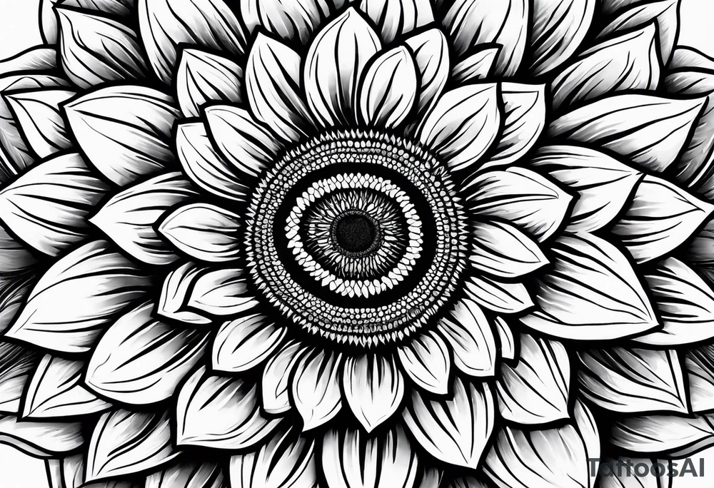 sunflower with madala tattoo idea