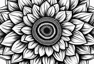 sunflower with madala tattoo idea