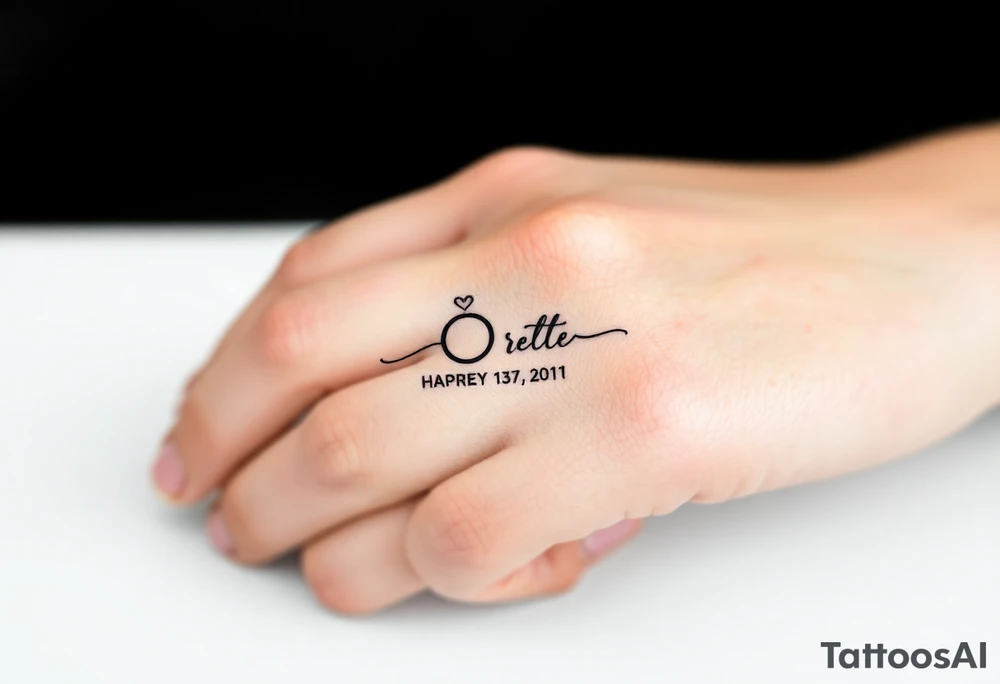 simple and elegant black wedding ring with the wedding date tattoo idea simple and elegant black wedding ring with the wedding date tattoo idea