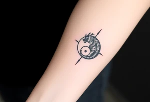 chinese dragon and ying and yang reference tattoo idea