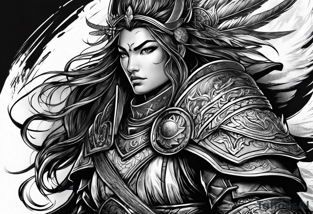 brave and powerful warrior tattoo idea