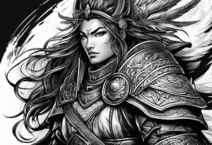 brave and powerful warrior tattoo idea