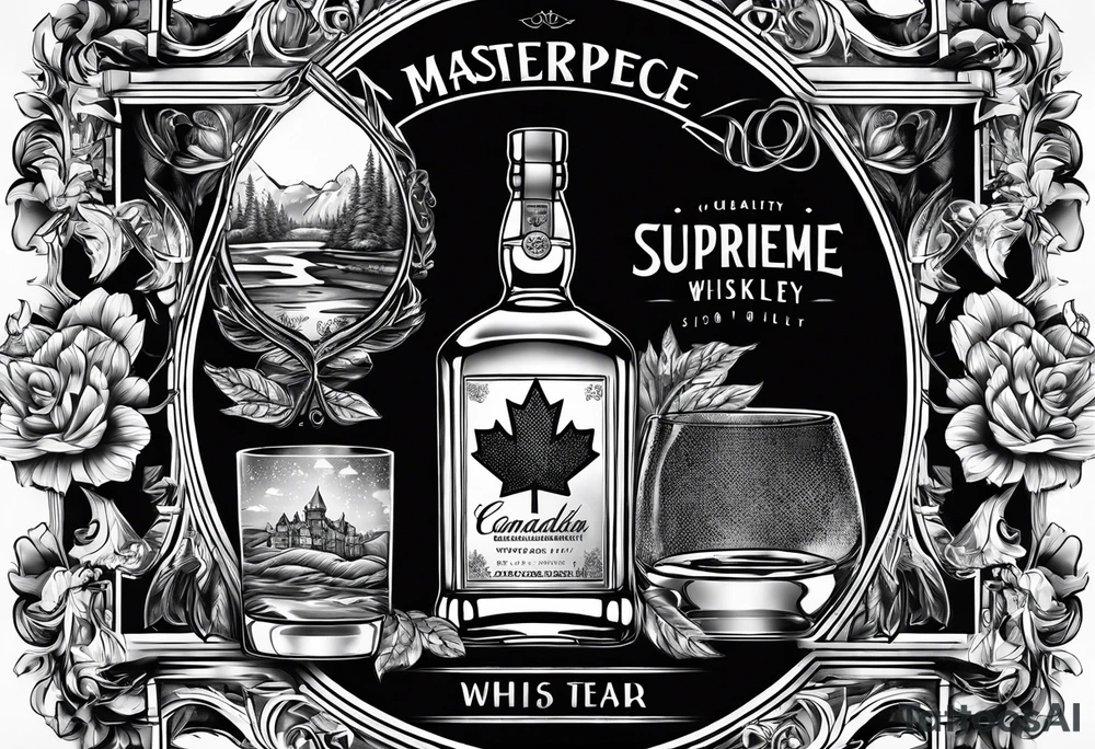 Imported supreme Canadian whiskey tattoo idea