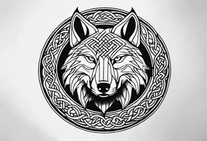 Sode view Angry celtic wolf tattoo idea