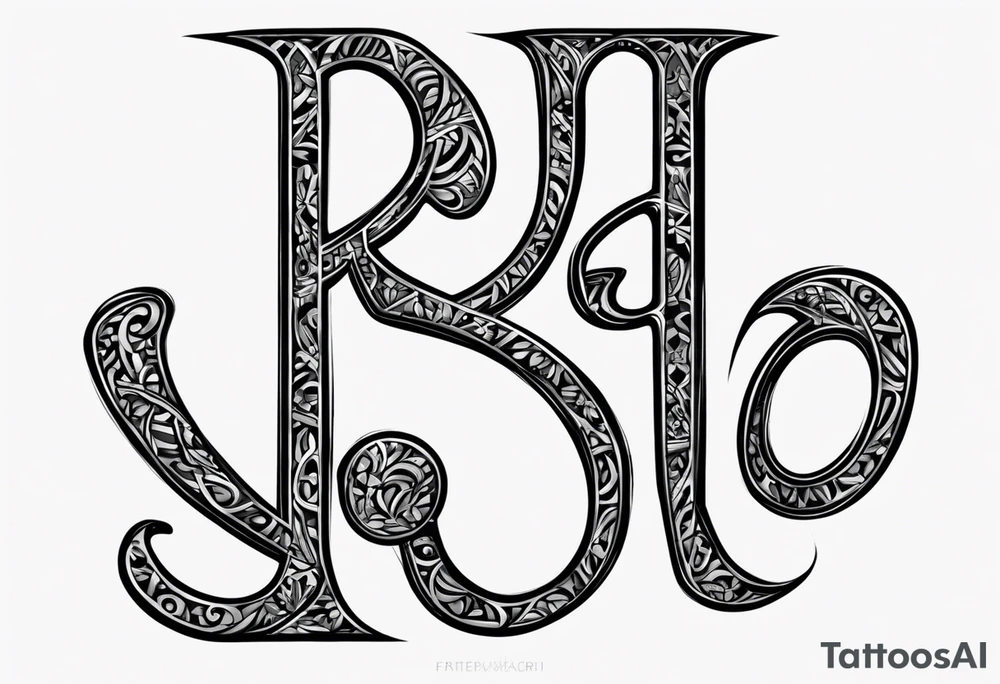 A dog paw with the letters K,F,K,A in each dog paw tattoo idea