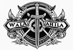Valhalla fire sword shield warrior tattoo idea