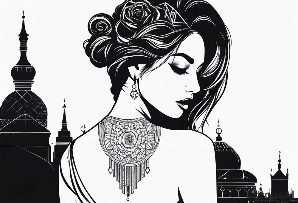 Girl silhouette tattoo idea