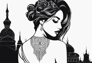 Girl silhouette tattoo idea