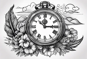 time element in sunset for man tattoo idea