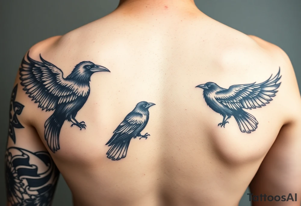 Left sleeve tattoo.

Morrigan Celtic  goddess of death. 

Crone imagery. 

Powerful dark magic

Multiple crows. 

. Realistic, black and white

Stronger focus on Celtic symbolism

Protector of natural world tattoo idea