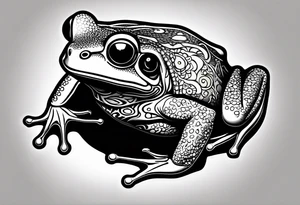 a psychedelic frog tattoo idea