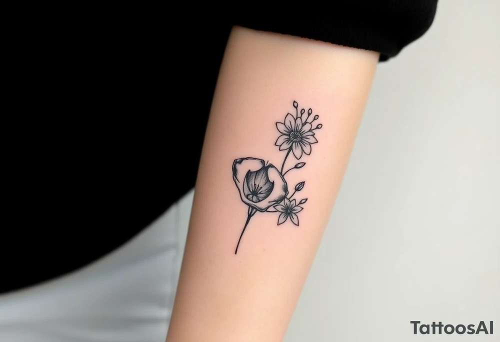 a creepy tattoo of a girls body parts but with flowers to represent growth tattoo idea