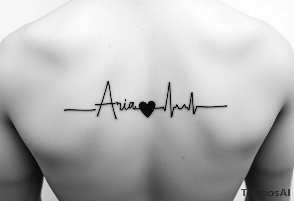 Name Aria to be written like a ECG with a little black heart at the end
Minimal tattoo for wrist tattoo idea