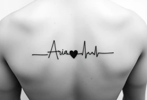 Name Aria to be written like a ECG with a little black heart at the end
Minimal tattoo for wrist tattoo idea