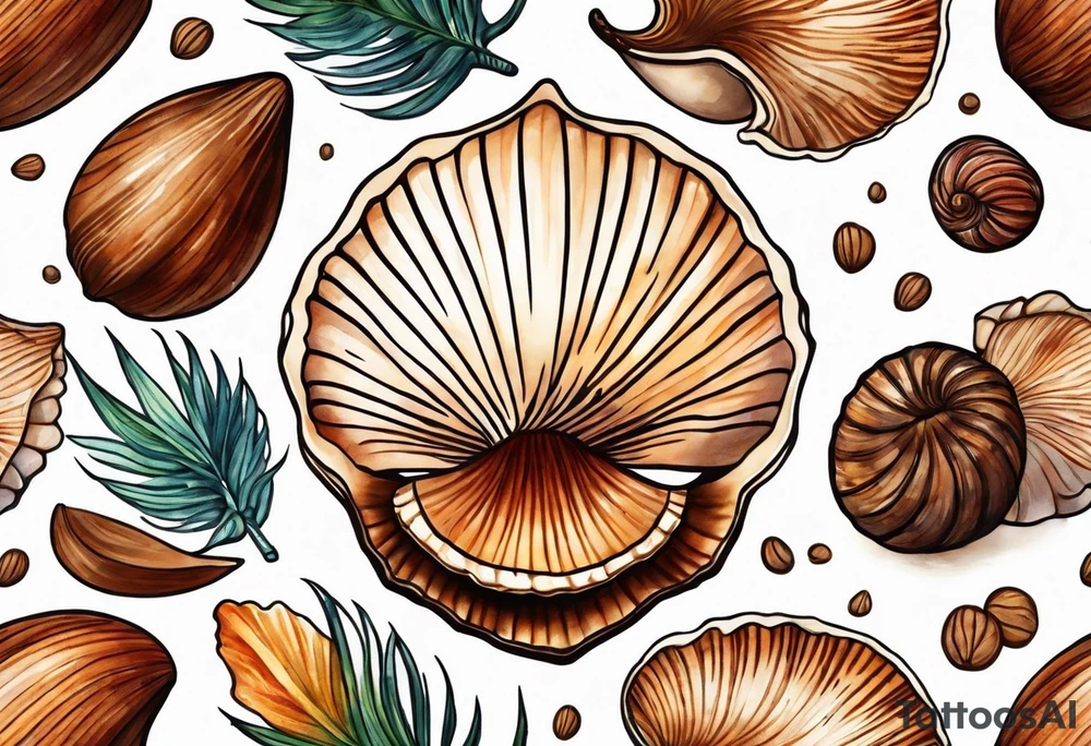 nutmeg seashell tattoo idea