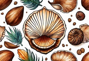 nutmeg seashell tattoo idea