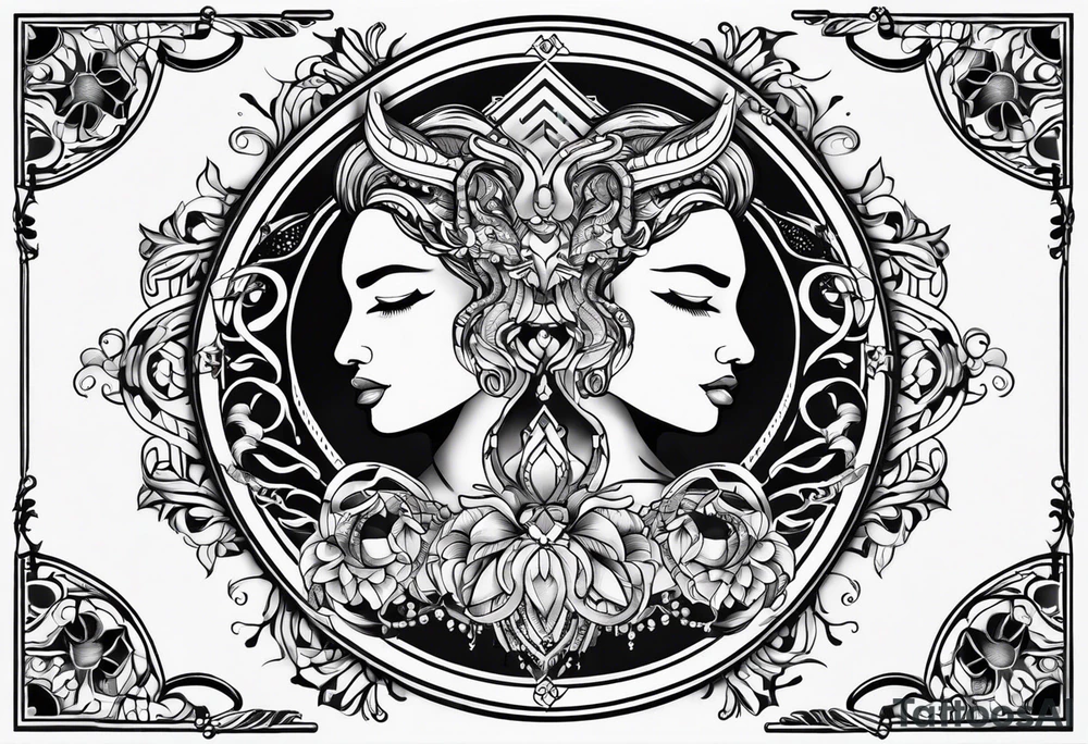 Gemini zodiac sign tattoo idea