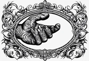 A hand holding fire tattoo idea