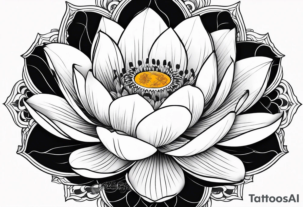 lotus flower in japanese tattoo style portrait tattoo idea