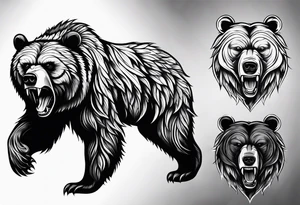 angry bear tattoo idea