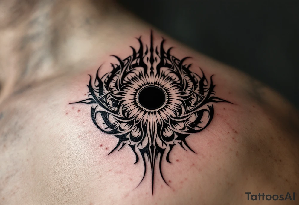 2 different worlds on both sides of a black hole tattoo idea